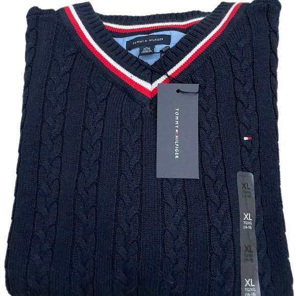 Tommy Hilfiger essential v- neck knitted sweater - Picture 5 of 7
